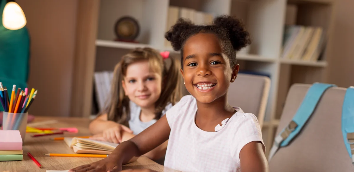 little girls smiling