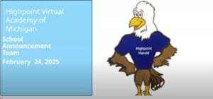 An image of the highpoint mascot, a bald eagle, and a title card reading Feb 24, 2025