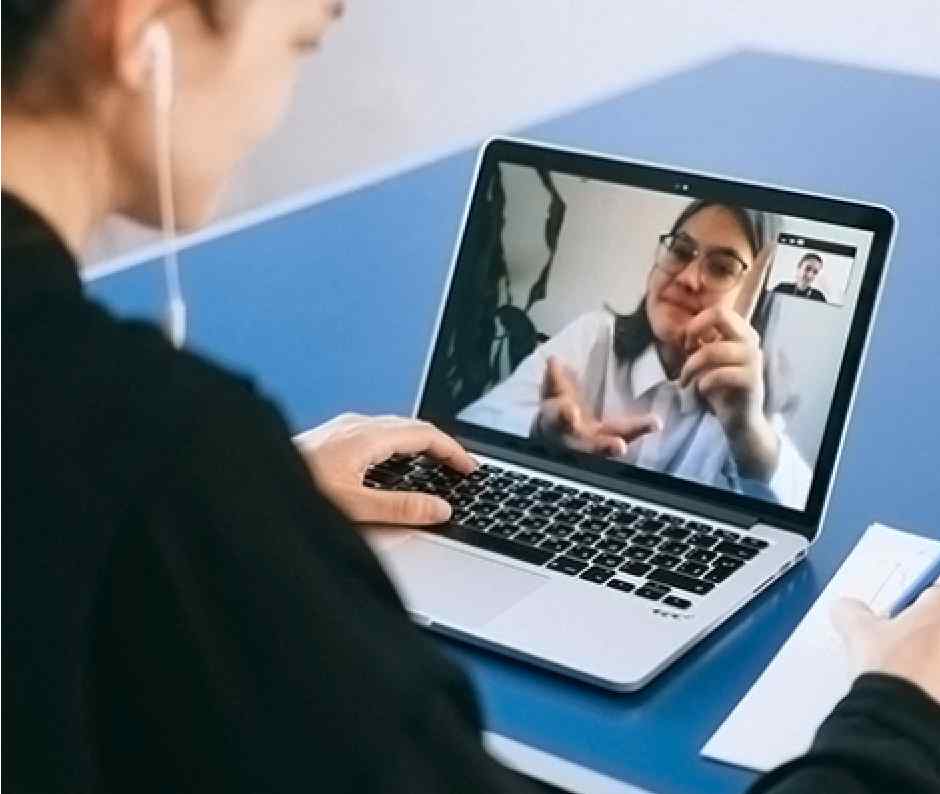 Student taking an online class image